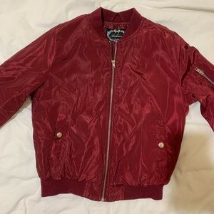 Red bomber jacket